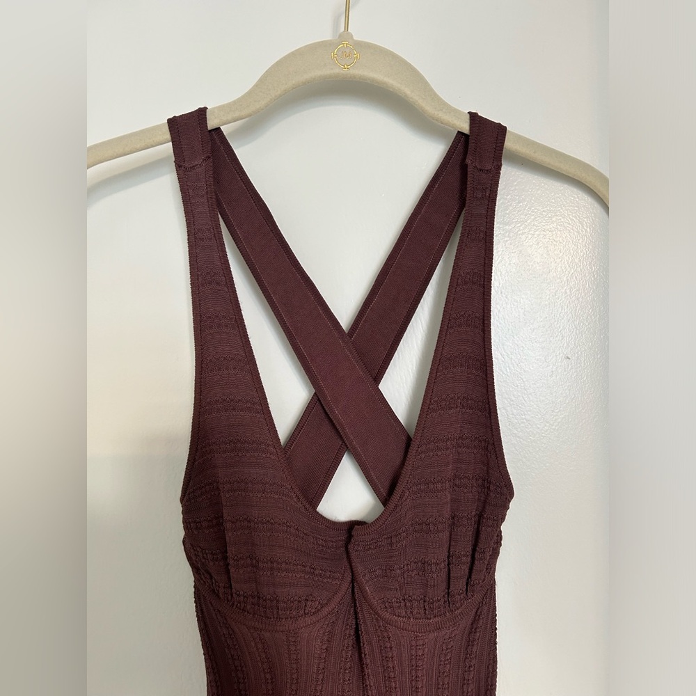 NBD Brown Clover Maxi Dress Size XS